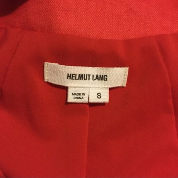 helmut Lang Red Tan Lambskin Linen-twill Bomber - Picture 8 of 11